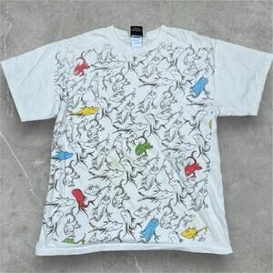 Vintage 2001 Dr. Seuss One Fish T-Shirt Size Large Note Discoloration Spots